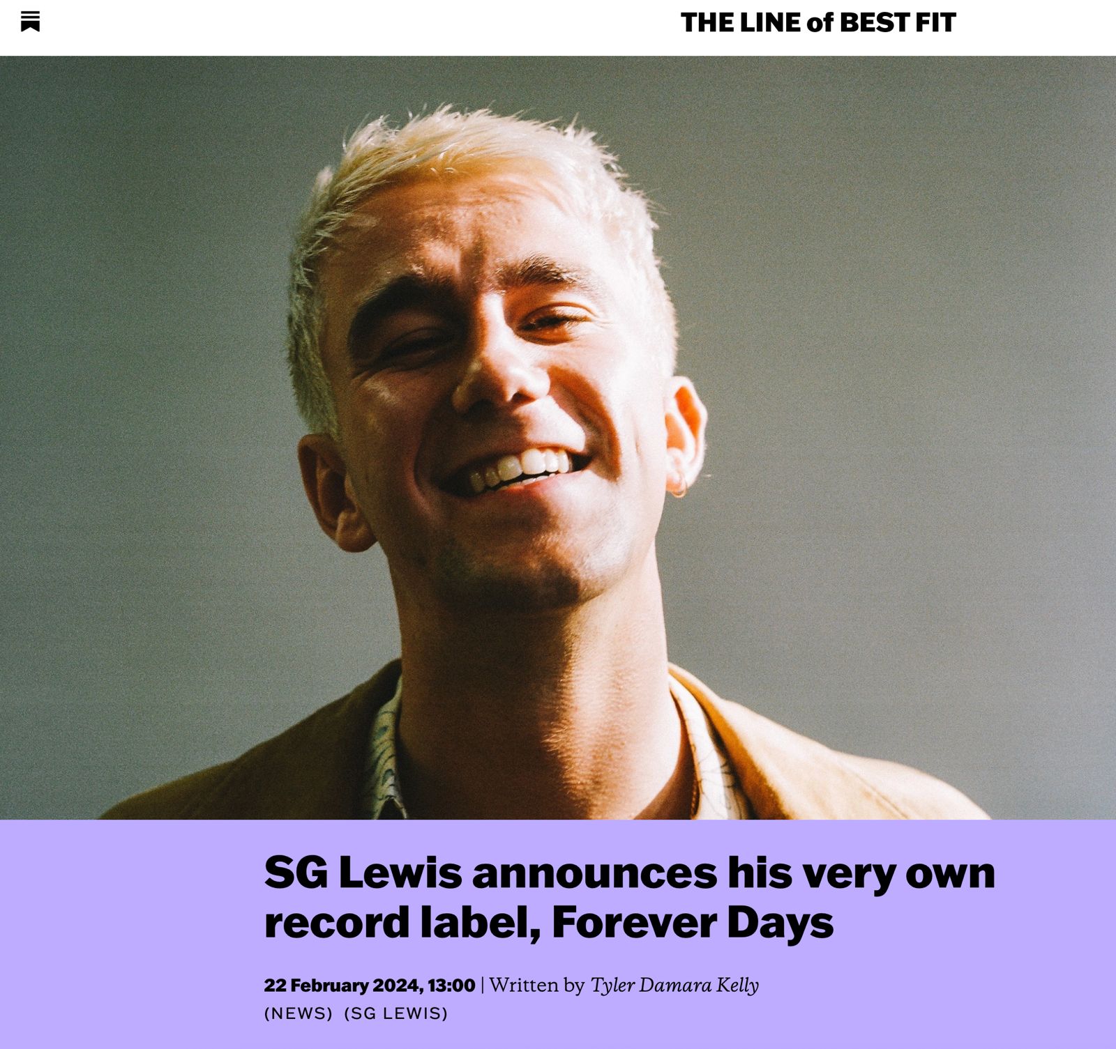 SG Lewis announces his very own record label, Forever Days