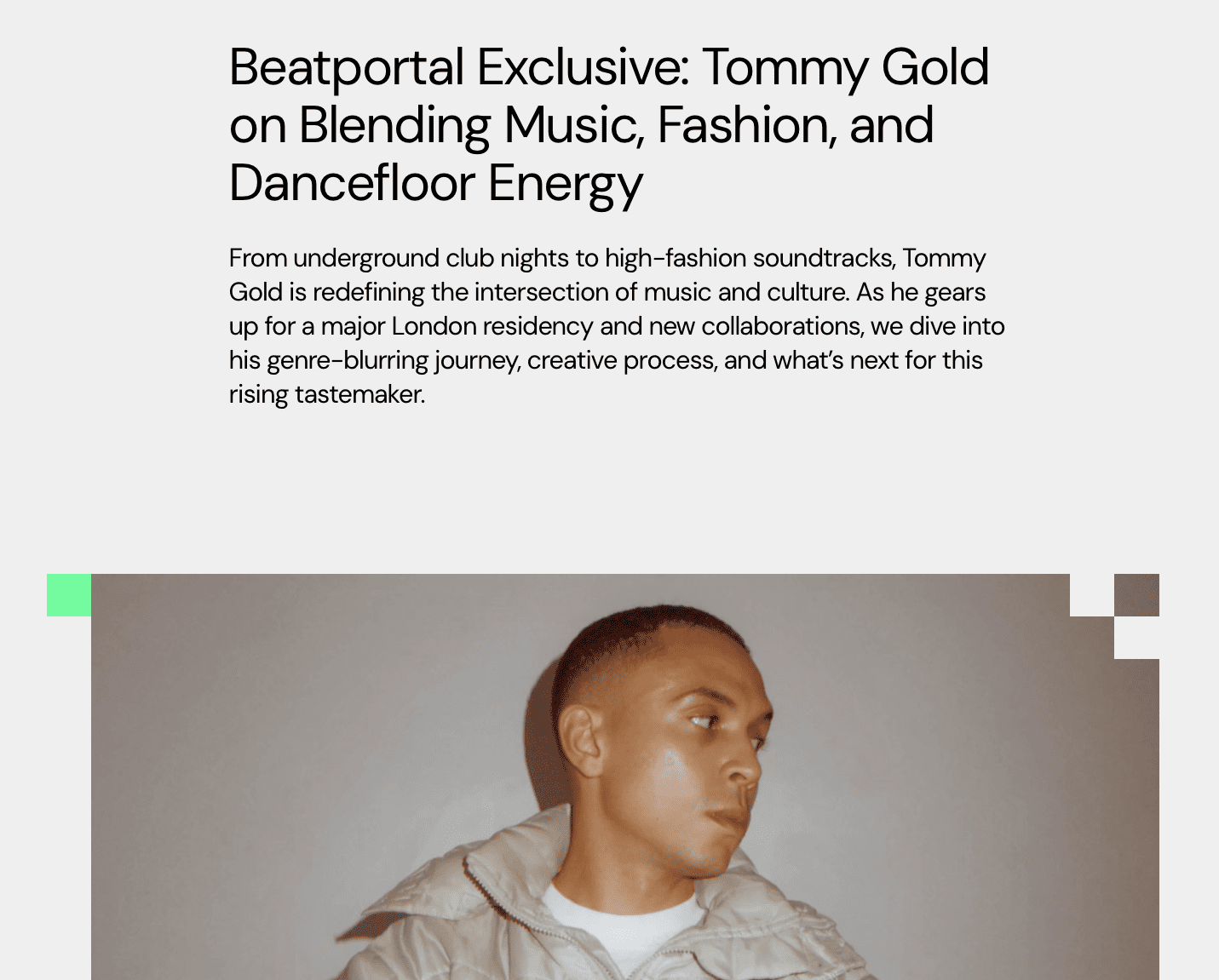 Beatportal Exclusive: Tommy Gold on Blending Music, Fashion, and Dancefloor Energy